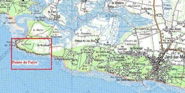 Carte générale situant la zone de la Pointe du Payré
