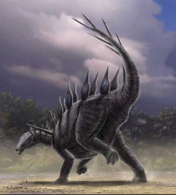 Un dinosaure thyréophore, le Stégosaure.